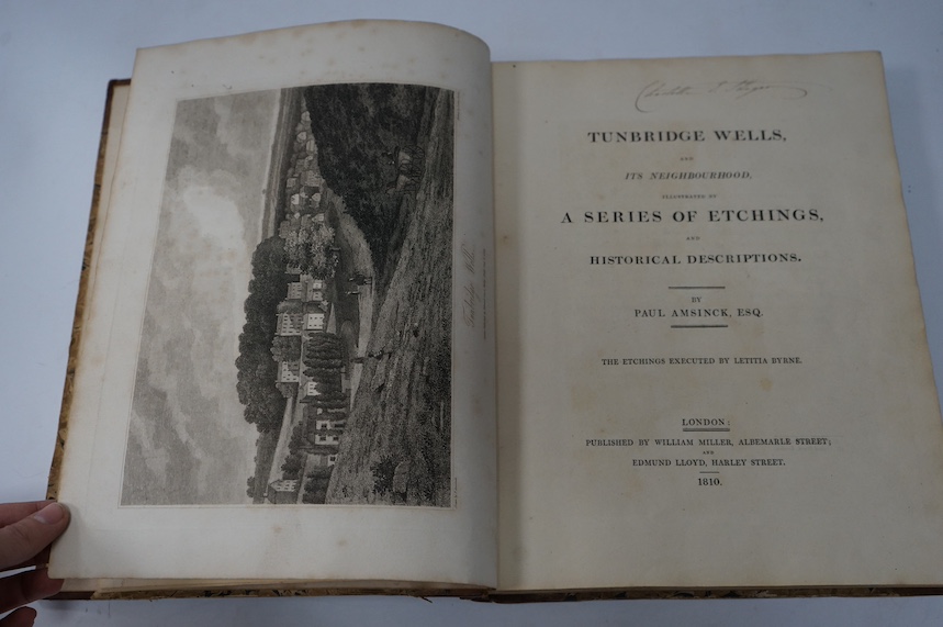 Amsinck, Paul - Tunbridge Wells, and its Neighbourhood, illustrated by a series of Etchings, and Historical Descriptions ... 31 plates and 12 vignette text engravings (by Laetitia Byrne)